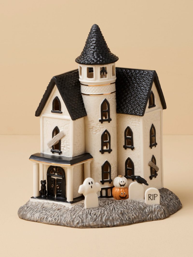 Vintage Halloween Lit Manor Figurine